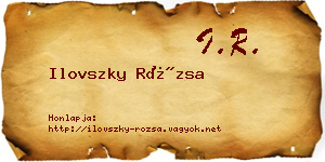 Ilovszky Rózsa névjegykártya