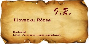 Ilovszky Rózsa névjegykártya