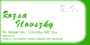 rozsa ilovszky business card